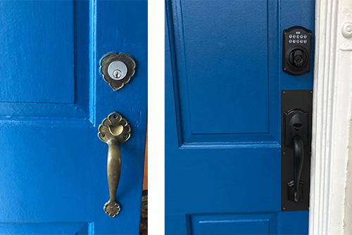 blue door before after 1